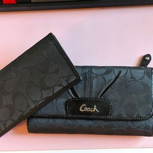 Vintage canvas coach wallet and checkbook